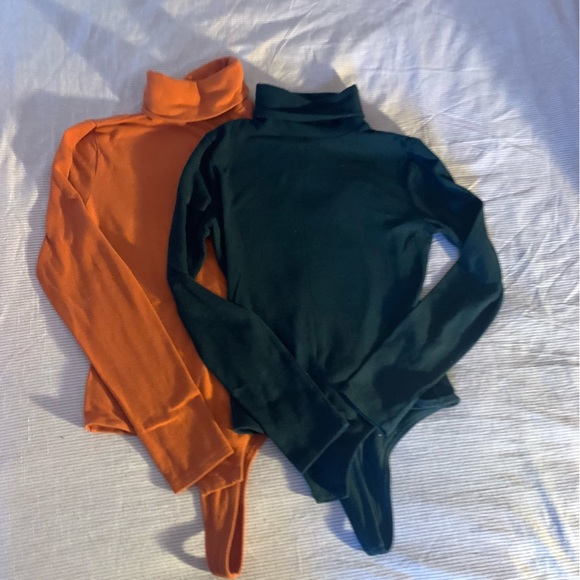 TWO Turtleneck Bodysuit - Orange and Black - Picture 7 of 7